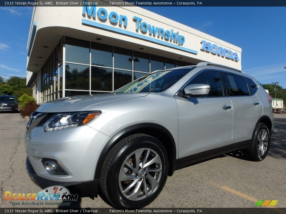 2015 Nissan Rogue SL AWD Brilliant Silver / Charcoal Photo #1