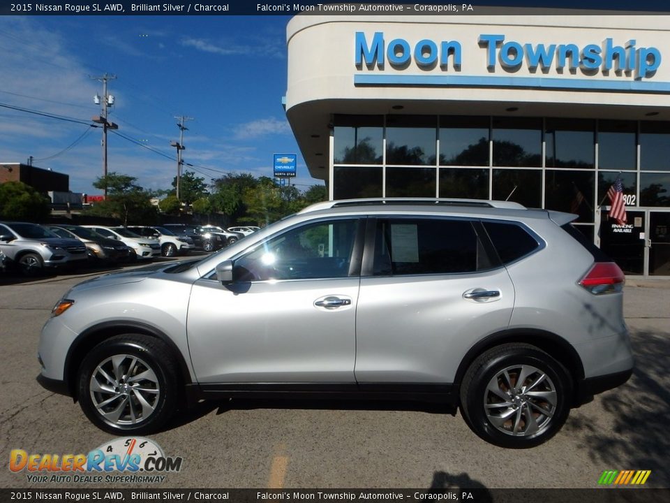 2015 Nissan Rogue SL AWD Brilliant Silver / Charcoal Photo #2