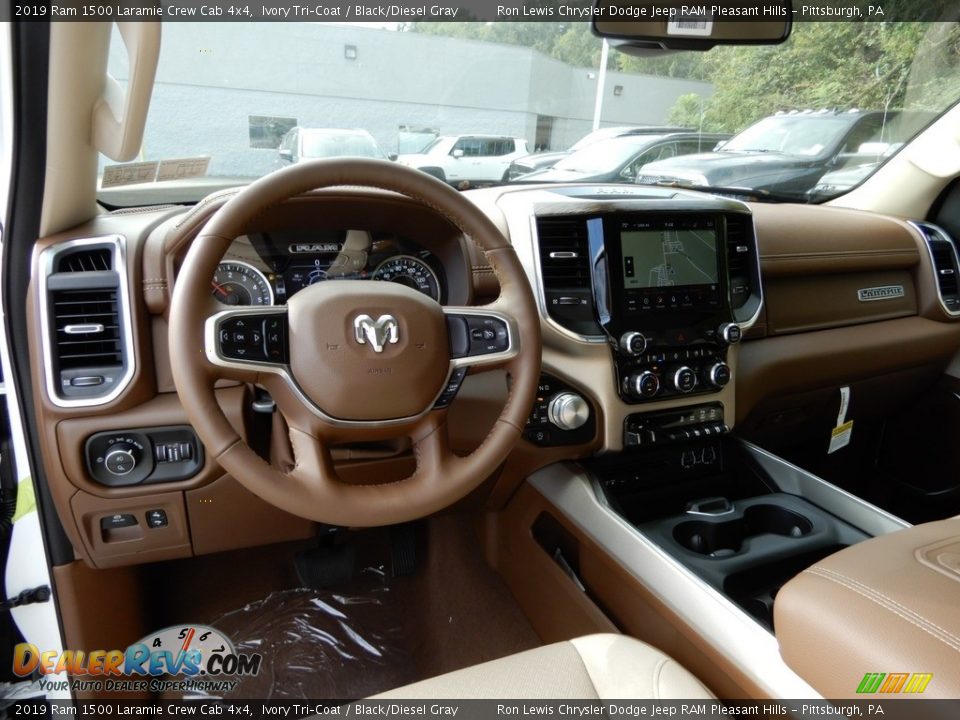 2019 Ram 1500 Laramie Crew Cab 4x4 Ivory Tri–Coat / Black/Diesel Gray Photo #13