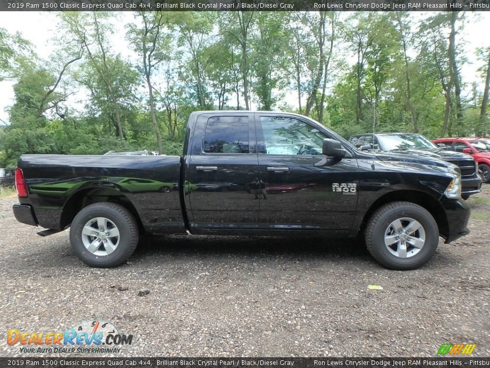 2019 Ram 1500 Classic Express Quad Cab 4x4 Brilliant Black Crystal Pearl / Black/Diesel Gray Photo #6