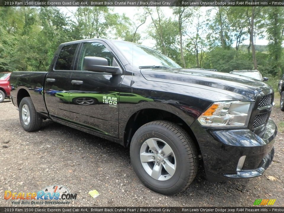 2019 Ram 1500 Classic Express Quad Cab 4x4 Brilliant Black Crystal Pearl / Black/Diesel Gray Photo #7