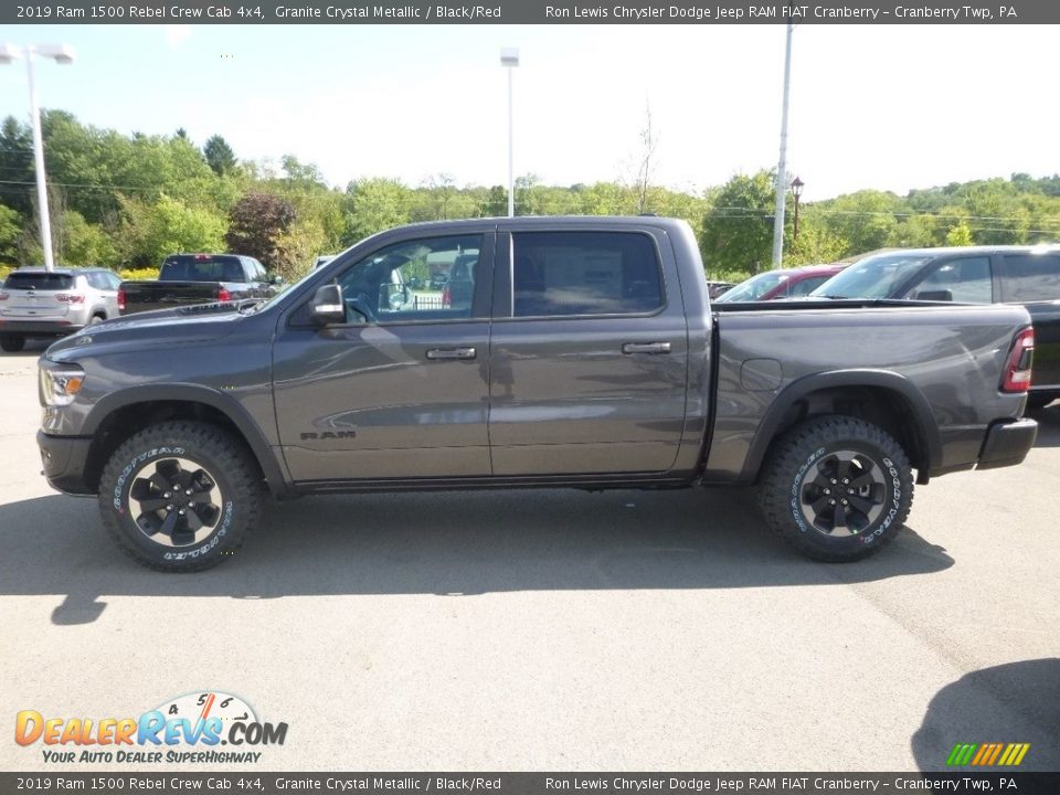 2019 Ram 1500 Rebel Crew Cab 4x4 Granite Crystal Metallic / Black/Red Photo #2