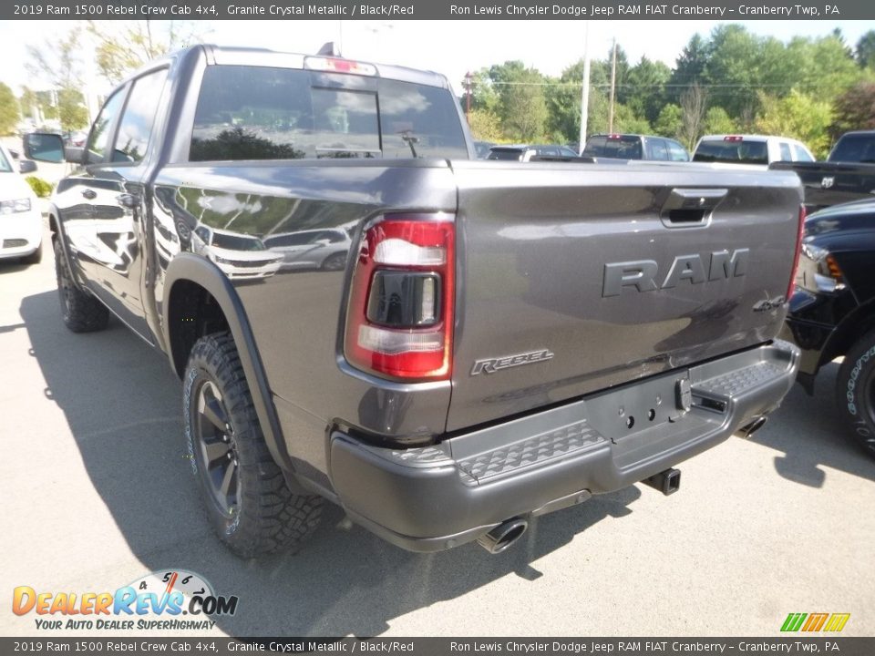 2019 Ram 1500 Rebel Crew Cab 4x4 Granite Crystal Metallic / Black/Red Photo #3