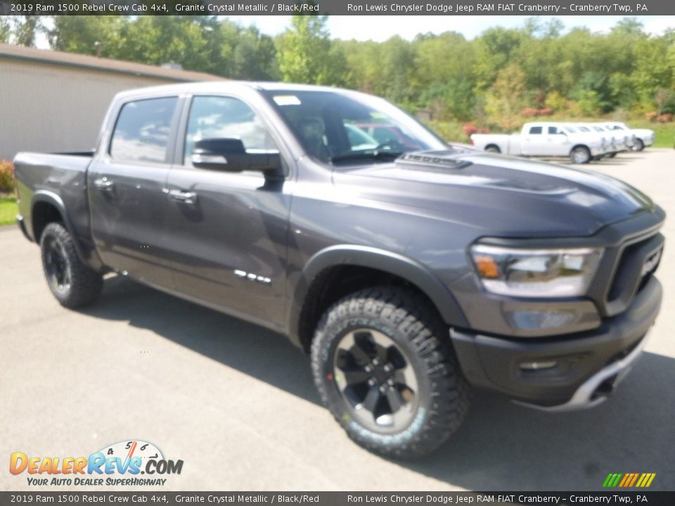2019 Ram 1500 Rebel Crew Cab 4x4 Granite Crystal Metallic / Black/Red Photo #7