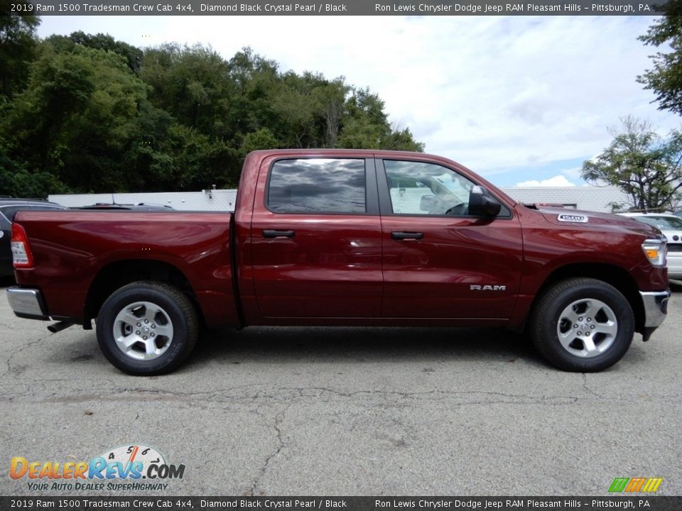 2019 Ram 1500 Tradesman Crew Cab 4x4 Diamond Black Crystal Pearl / Black Photo #6