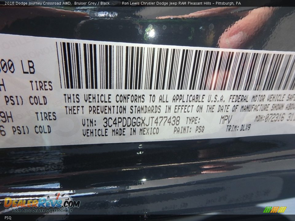 Dodge Color Code PSQ Bruiser Grey