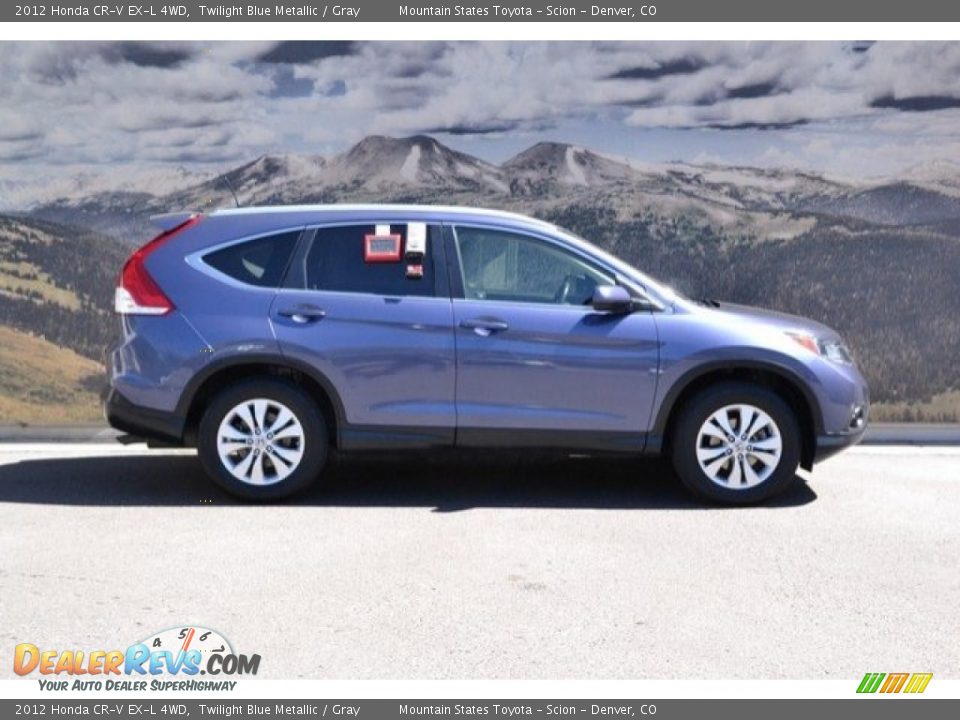 2012 Honda CR-V EX-L 4WD Twilight Blue Metallic / Gray Photo #2