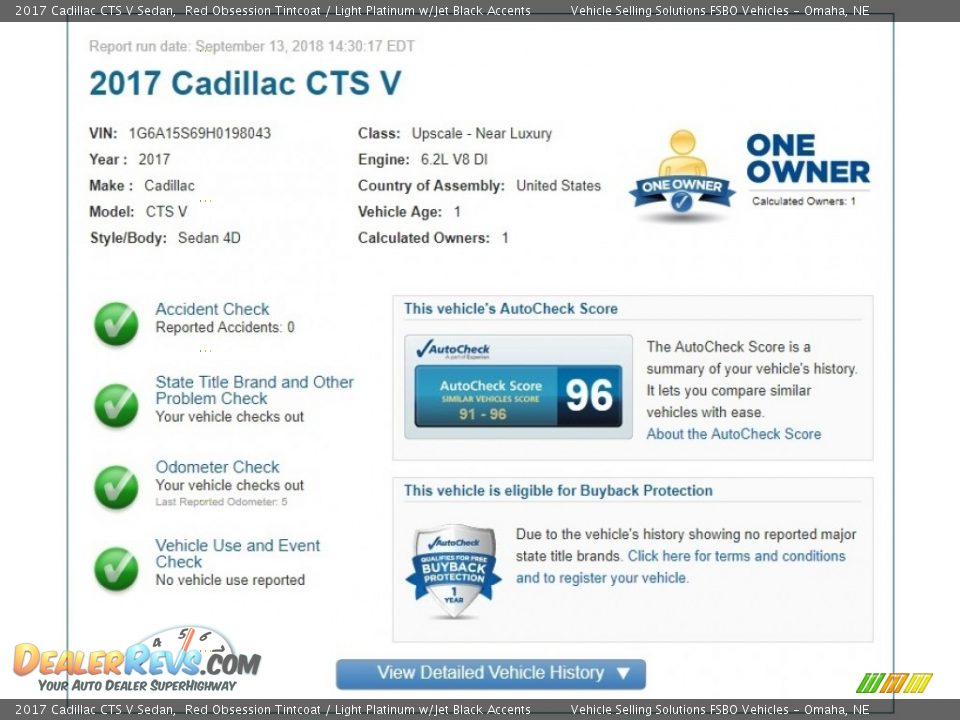 Dealer Info of 2017 Cadillac CTS V Sedan Photo #3