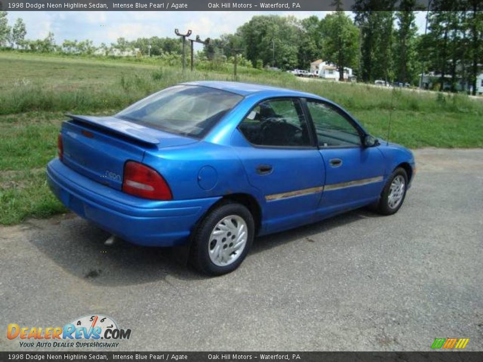1998 Dodge Neon Highline Sedan Intense Blue Pearl / Agate Photo #5