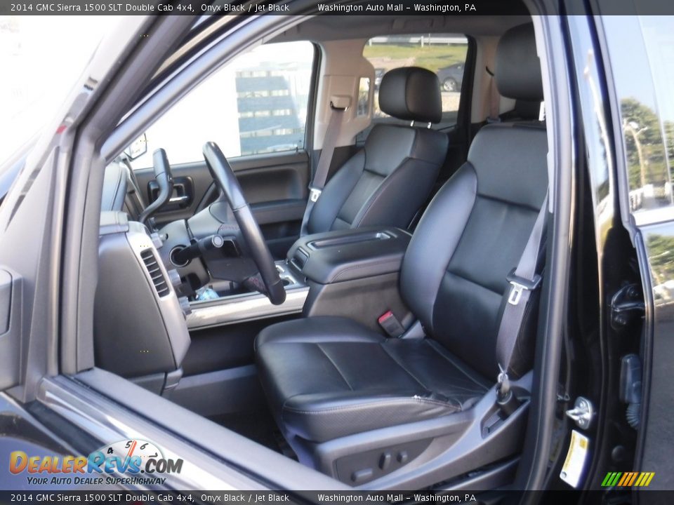 2014 GMC Sierra 1500 SLT Double Cab 4x4 Onyx Black / Jet Black Photo #17