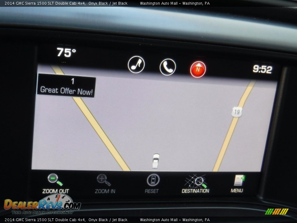 2014 GMC Sierra 1500 SLT Double Cab 4x4 Onyx Black / Jet Black Photo #21