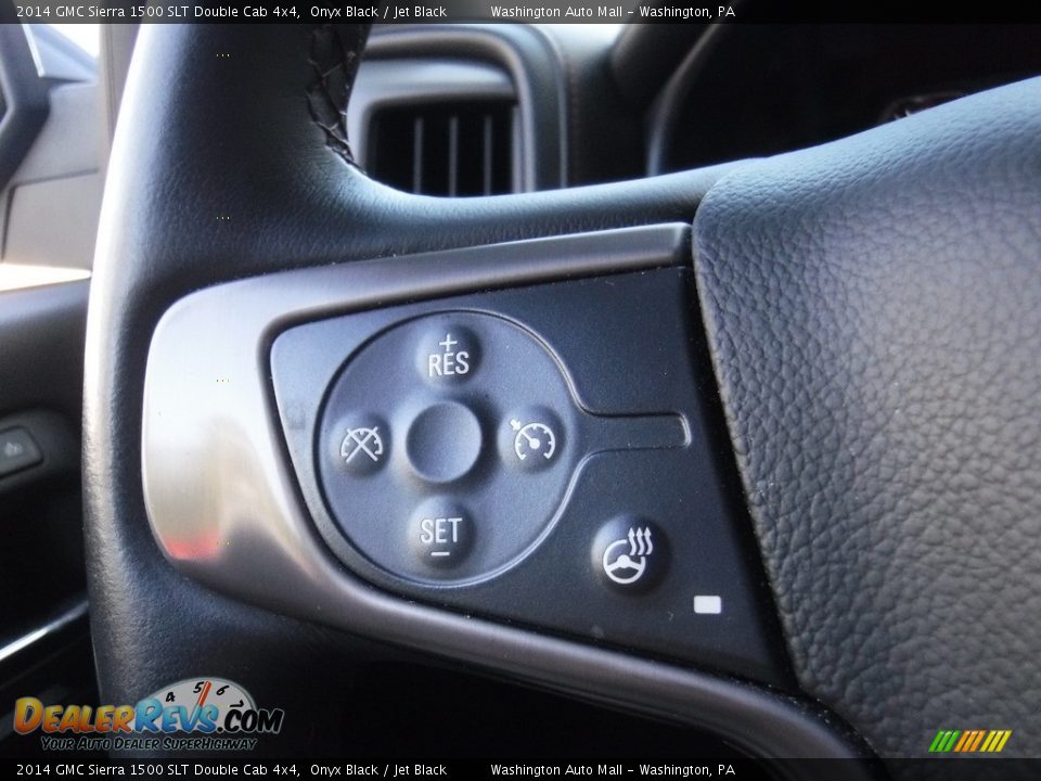 2014 GMC Sierra 1500 SLT Double Cab 4x4 Onyx Black / Jet Black Photo #25