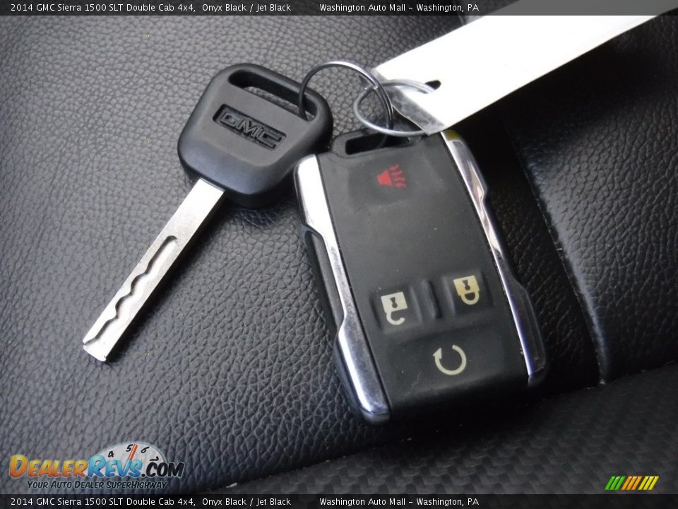 2014 GMC Sierra 1500 SLT Double Cab 4x4 Onyx Black / Jet Black Photo #28