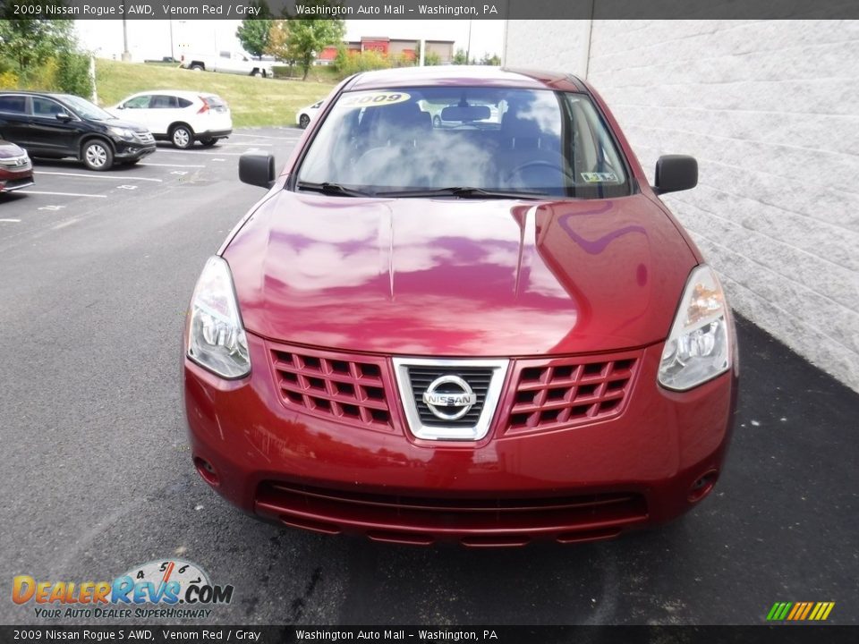 2009 Nissan Rogue S AWD Venom Red / Gray Photo #4