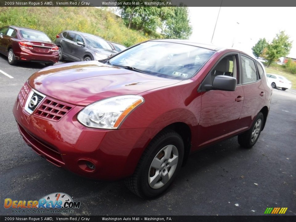 2009 Nissan Rogue S AWD Venom Red / Gray Photo #5