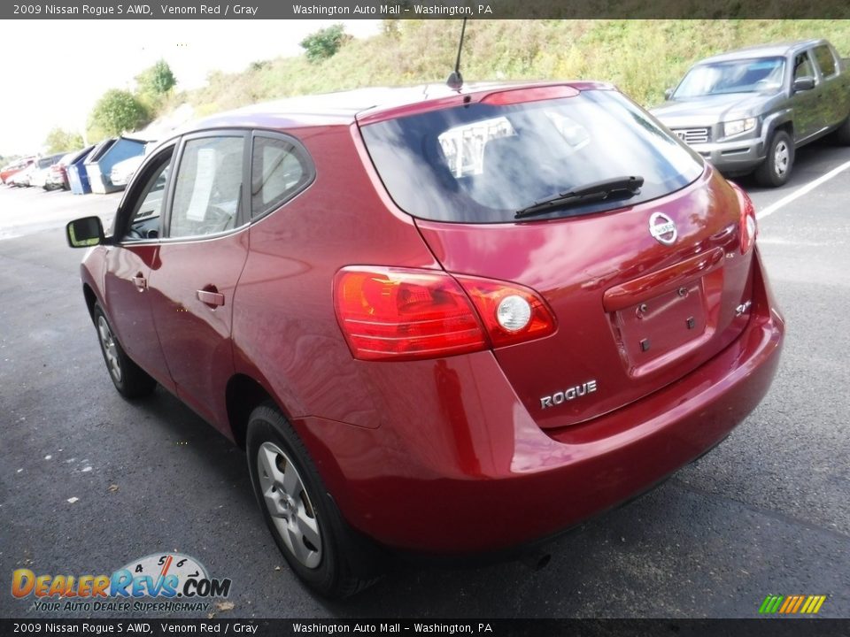 2009 Nissan Rogue S AWD Venom Red / Gray Photo #6