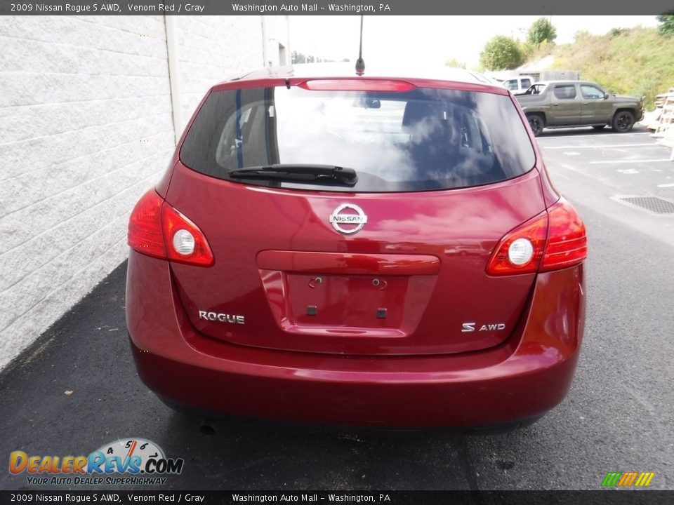 2009 Nissan Rogue S AWD Venom Red / Gray Photo #7