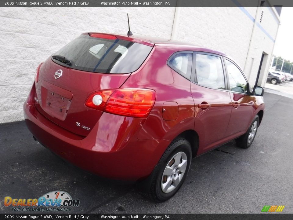 2009 Nissan Rogue S AWD Venom Red / Gray Photo #8