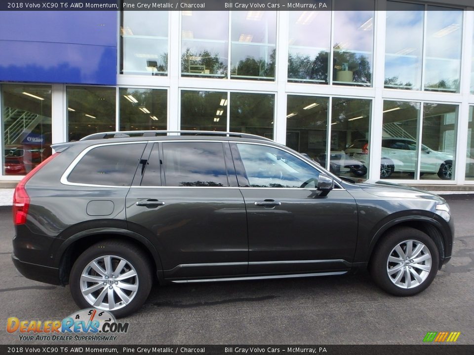 2018 Volvo XC90 T6 AWD Momentum Pine Grey Metallic / Charcoal Photo #2