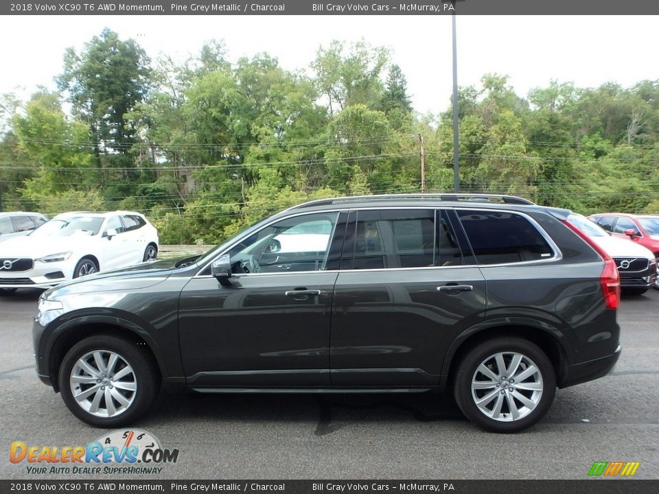 2018 Volvo XC90 T6 AWD Momentum Pine Grey Metallic / Charcoal Photo #7