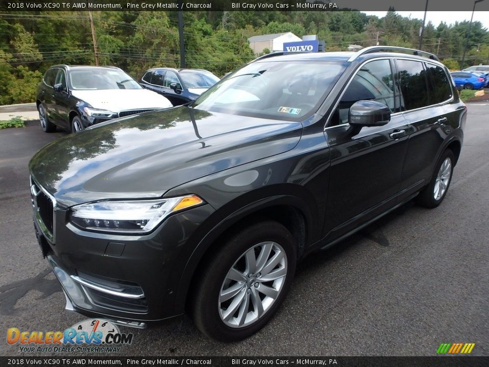 2018 Volvo XC90 T6 AWD Momentum Pine Grey Metallic / Charcoal Photo #8