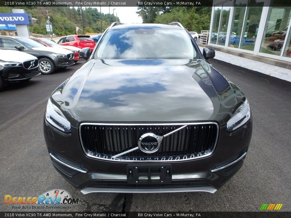 2018 Volvo XC90 T6 AWD Momentum Pine Grey Metallic / Charcoal Photo #9