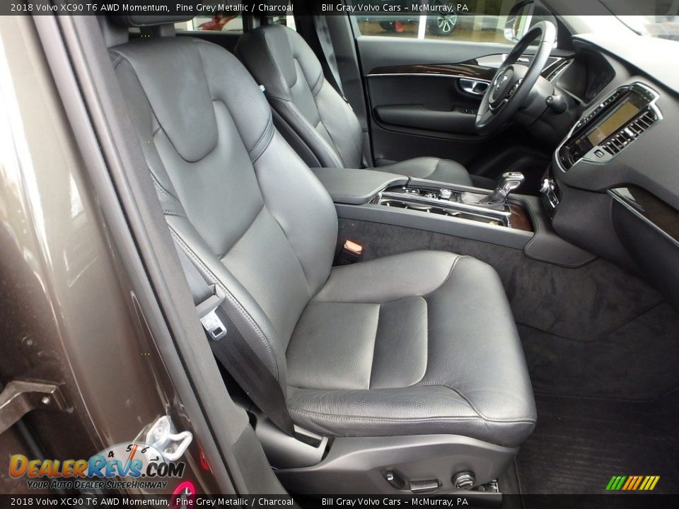 2018 Volvo XC90 T6 AWD Momentum Pine Grey Metallic / Charcoal Photo #11