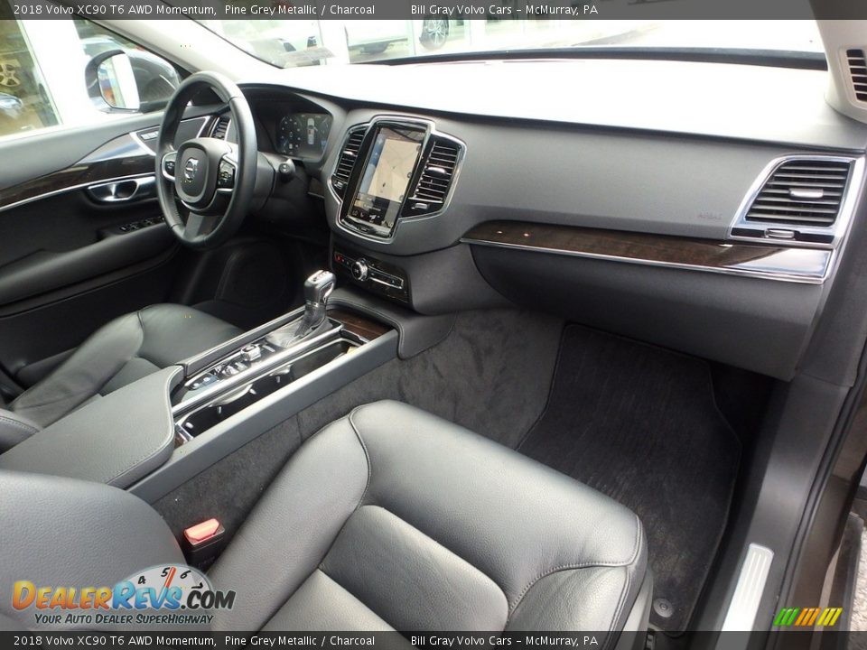2018 Volvo XC90 T6 AWD Momentum Pine Grey Metallic / Charcoal Photo #12