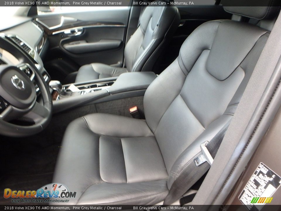 2018 Volvo XC90 T6 AWD Momentum Pine Grey Metallic / Charcoal Photo #16