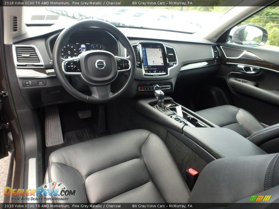 2018 Volvo XC90 T6 AWD Momentum Pine Grey Metallic / Charcoal Photo #18