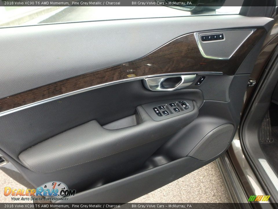 2018 Volvo XC90 T6 AWD Momentum Pine Grey Metallic / Charcoal Photo #19