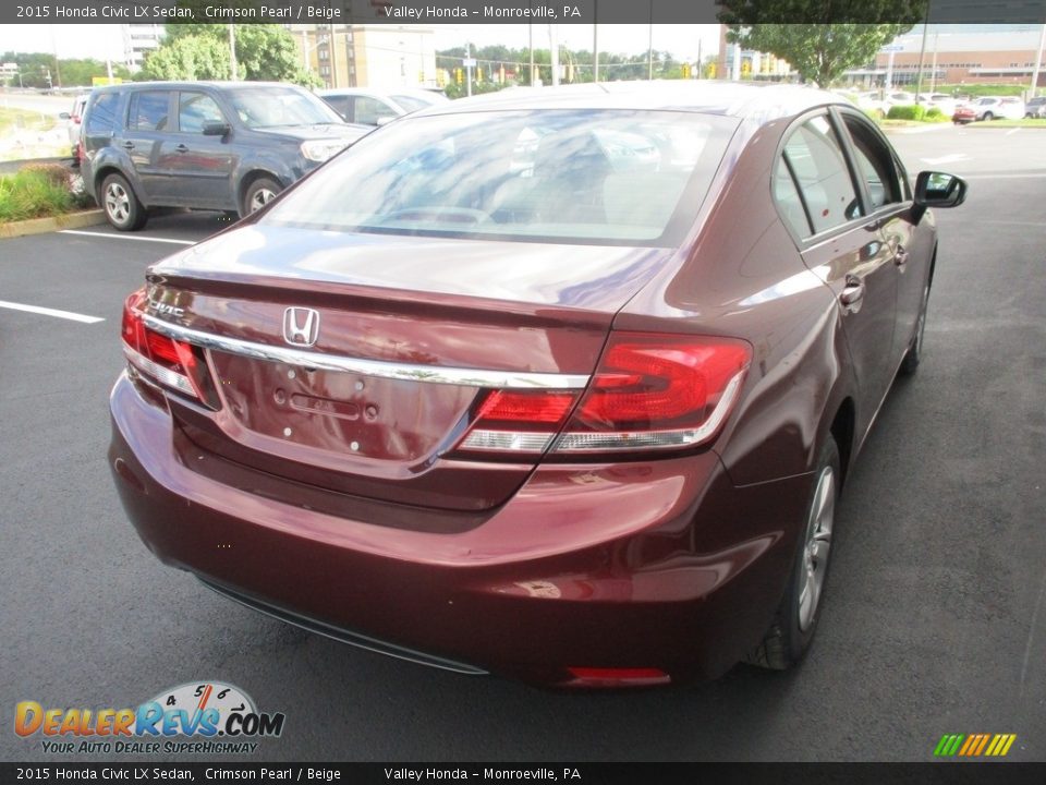2015 Honda Civic LX Sedan Crimson Pearl / Beige Photo #5