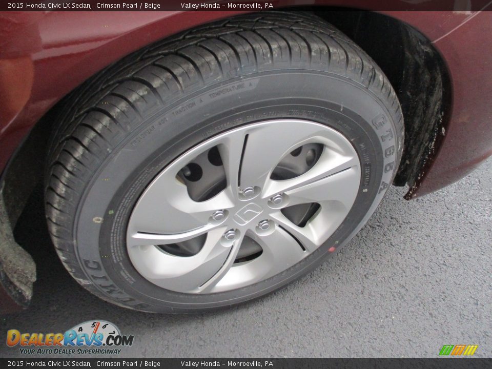 2015 Honda Civic LX Sedan Crimson Pearl / Beige Photo #6