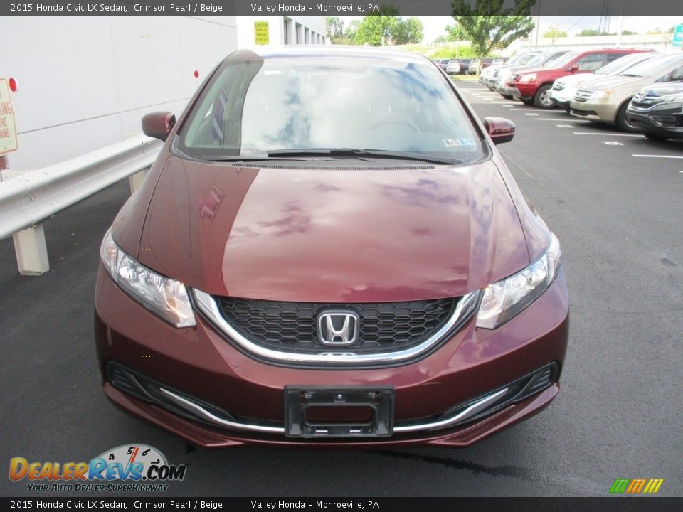 2015 Honda Civic LX Sedan Crimson Pearl / Beige Photo #8