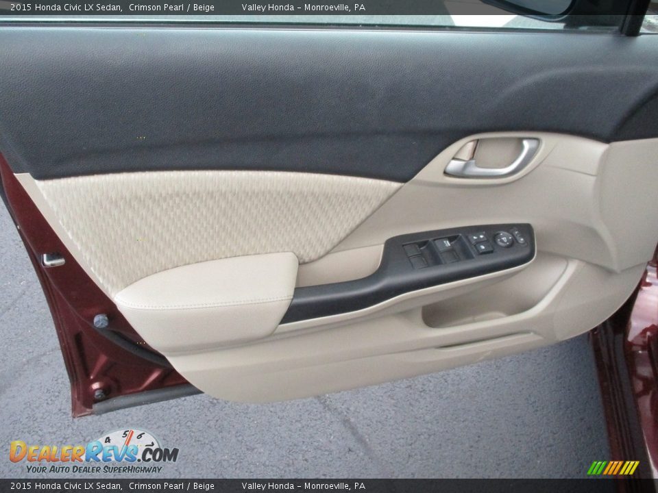 2015 Honda Civic LX Sedan Crimson Pearl / Beige Photo #10