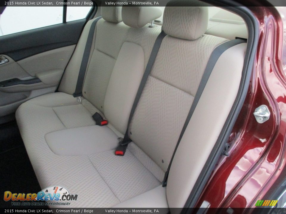 2015 Honda Civic LX Sedan Crimson Pearl / Beige Photo #12