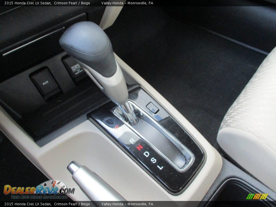 2015 Honda Civic LX Sedan Crimson Pearl / Beige Photo #14