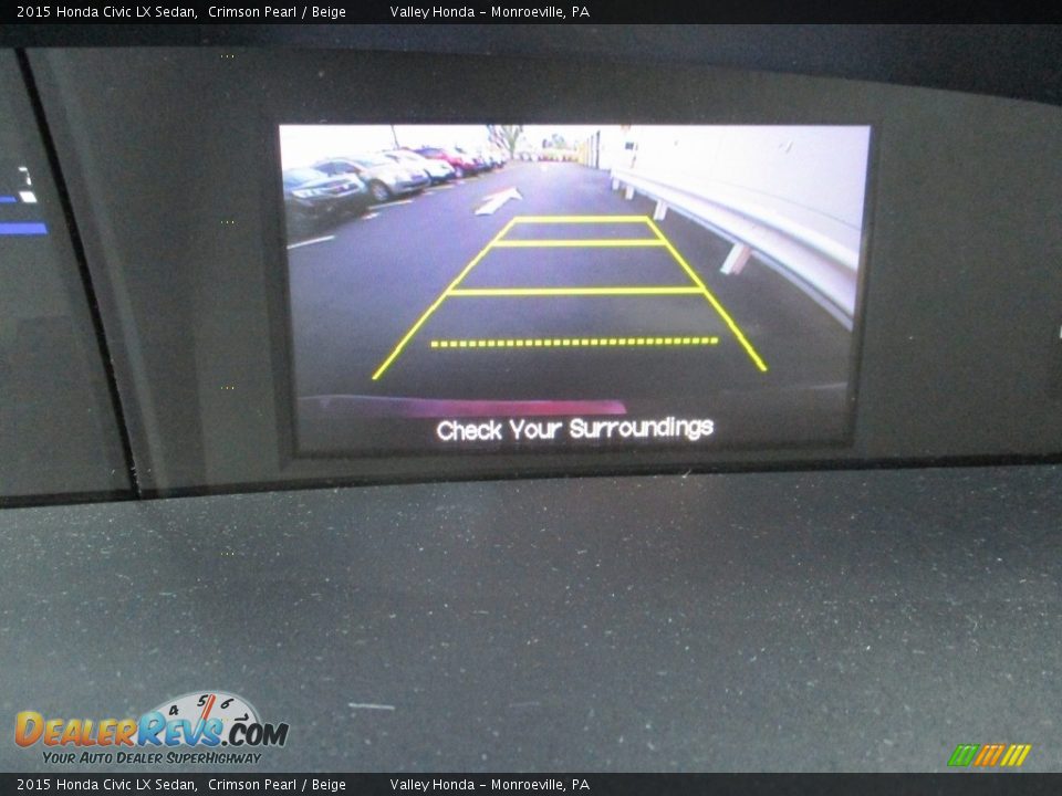 2015 Honda Civic LX Sedan Crimson Pearl / Beige Photo #16