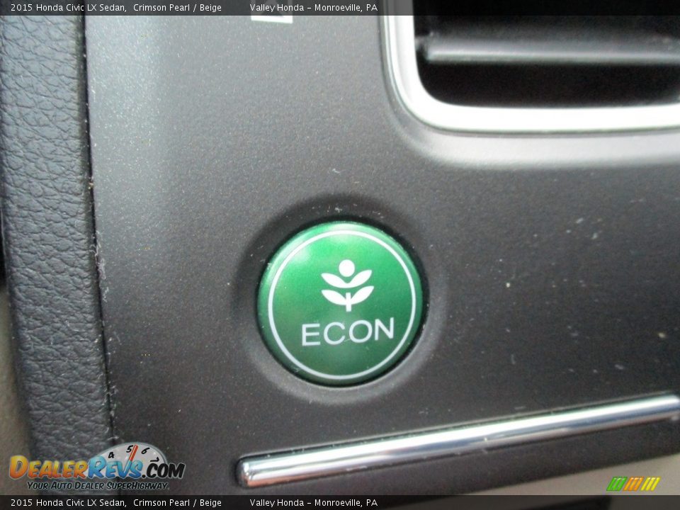 2015 Honda Civic LX Sedan Crimson Pearl / Beige Photo #17