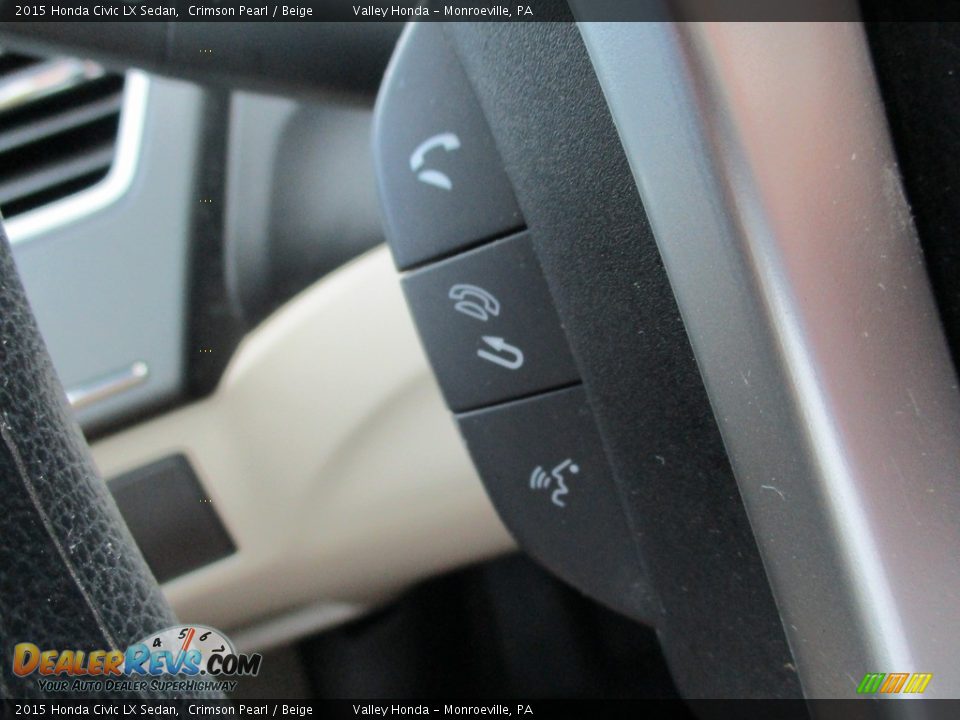 2015 Honda Civic LX Sedan Crimson Pearl / Beige Photo #18