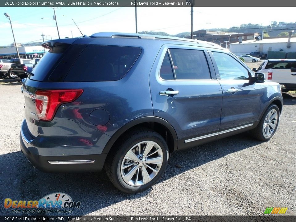 2018 Ford Explorer Limited 4WD Blue Metallic / Medium Stone Photo #2