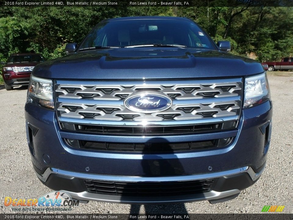 2018 Ford Explorer Limited 4WD Blue Metallic / Medium Stone Photo #7