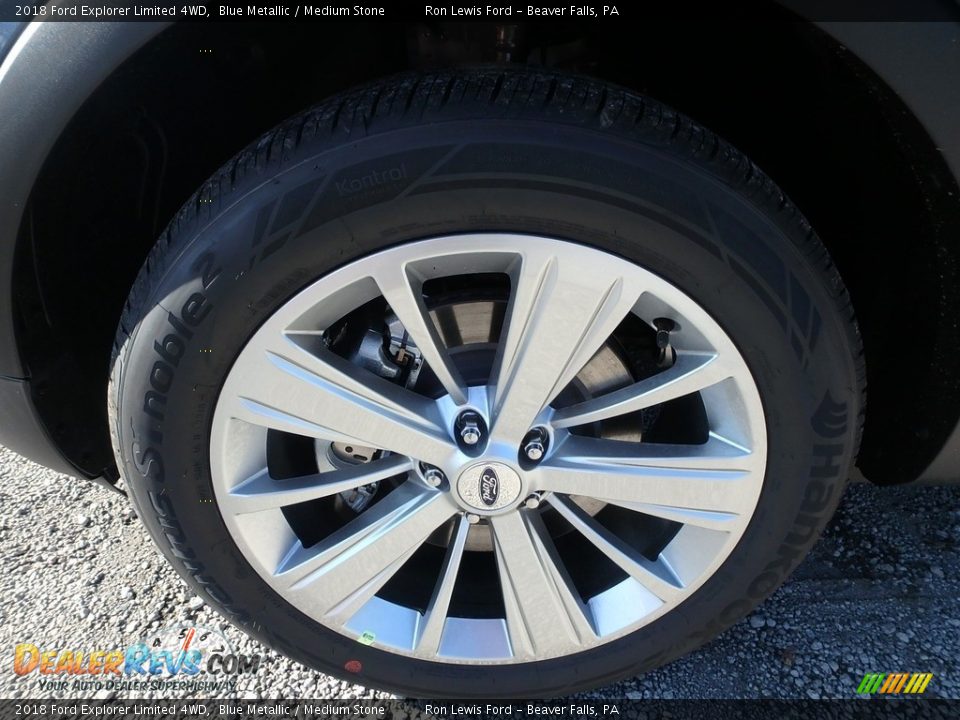 2018 Ford Explorer Limited 4WD Blue Metallic / Medium Stone Photo #9