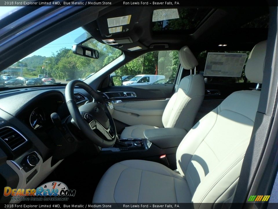 2018 Ford Explorer Limited 4WD Blue Metallic / Medium Stone Photo #10