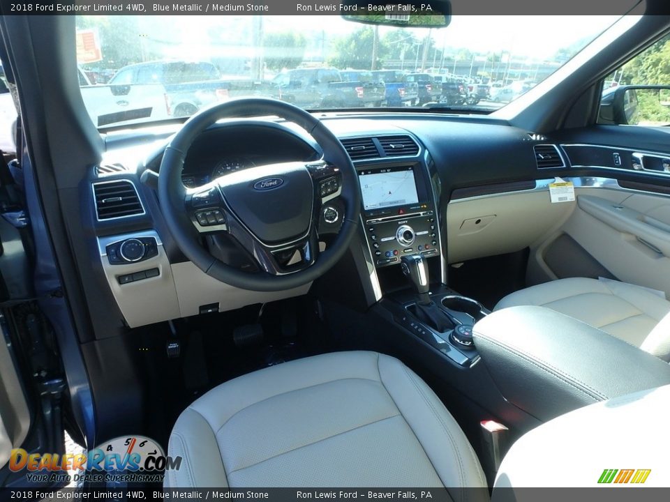2018 Ford Explorer Limited 4WD Blue Metallic / Medium Stone Photo #12