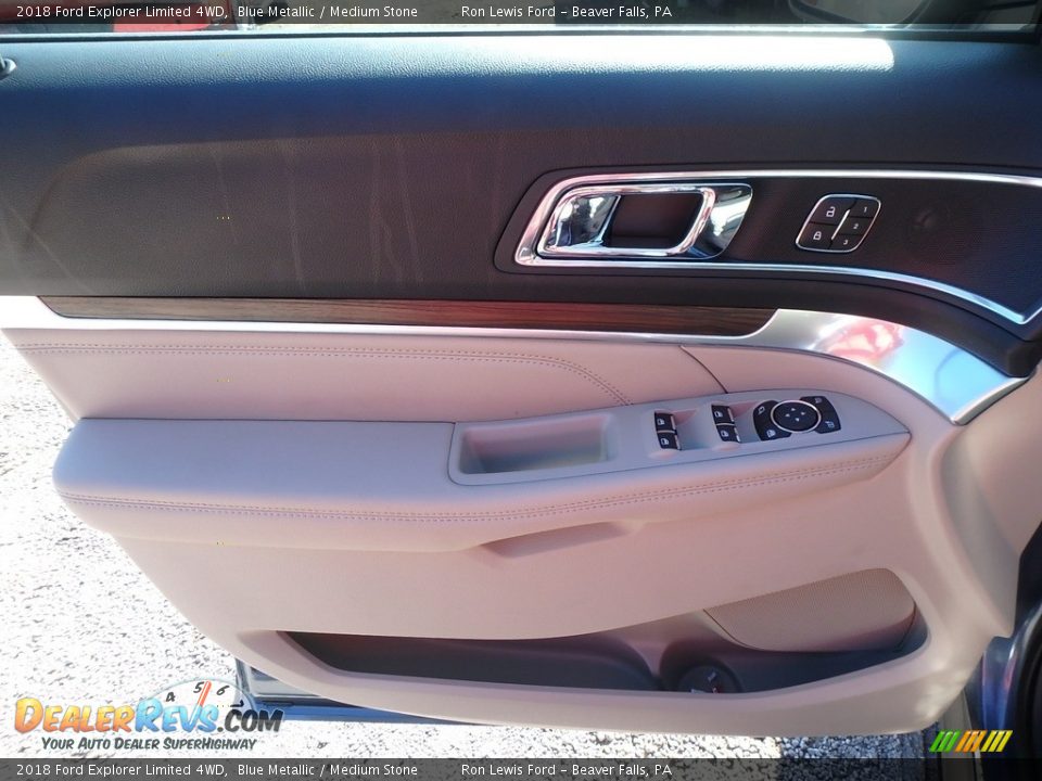 2018 Ford Explorer Limited 4WD Blue Metallic / Medium Stone Photo #13