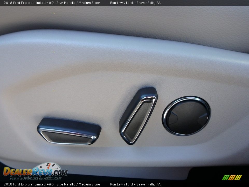 2018 Ford Explorer Limited 4WD Blue Metallic / Medium Stone Photo #15