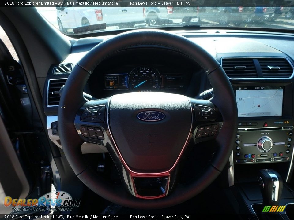 2018 Ford Explorer Limited 4WD Blue Metallic / Medium Stone Photo #16