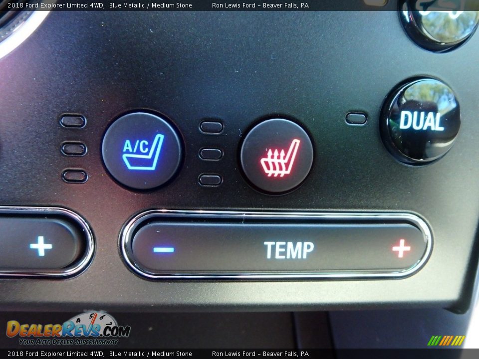 2018 Ford Explorer Limited 4WD Blue Metallic / Medium Stone Photo #18