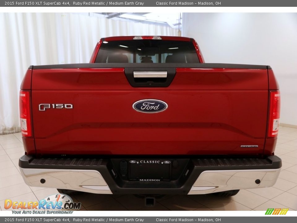 2015 Ford F150 XLT SuperCab 4x4 Ruby Red Metallic / Medium Earth Gray Photo #25